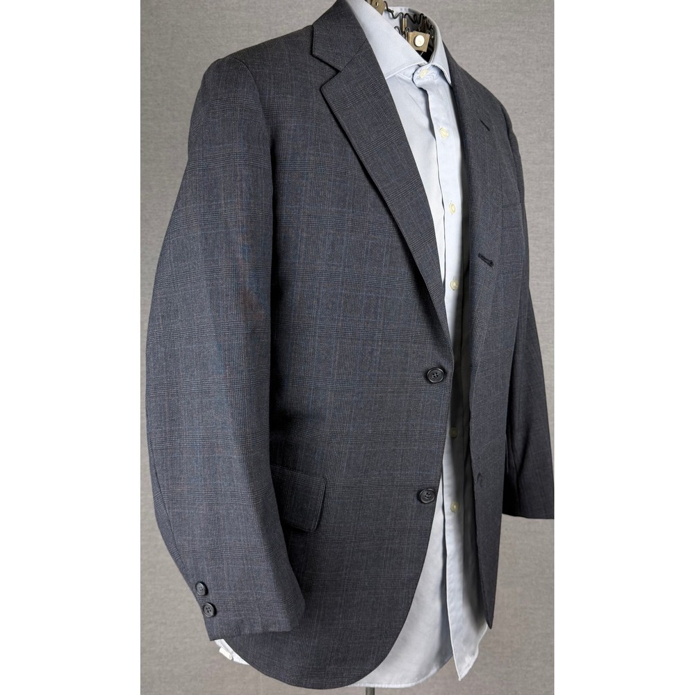 Brooks Brothers 346 Mens 40R Grey Glen Plaid Wool Blazer Sport Coat Made in USA